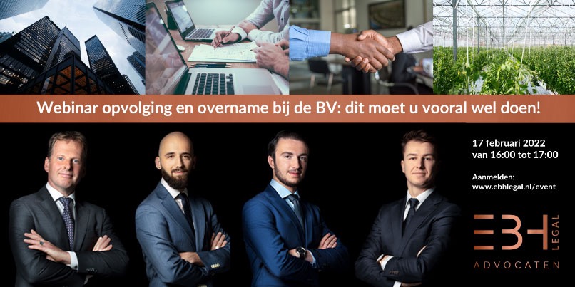 Webinar opvolging en overname bij de BV: dit moet u vooral wel doen! (kijk hier terug)